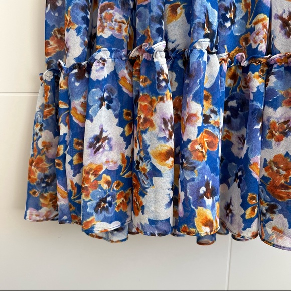 MISA Los Angeles Trina Blue Pansy Floral Sleeveless Maxi Dress BRAND NEW Size XS - Picture 2 of 7